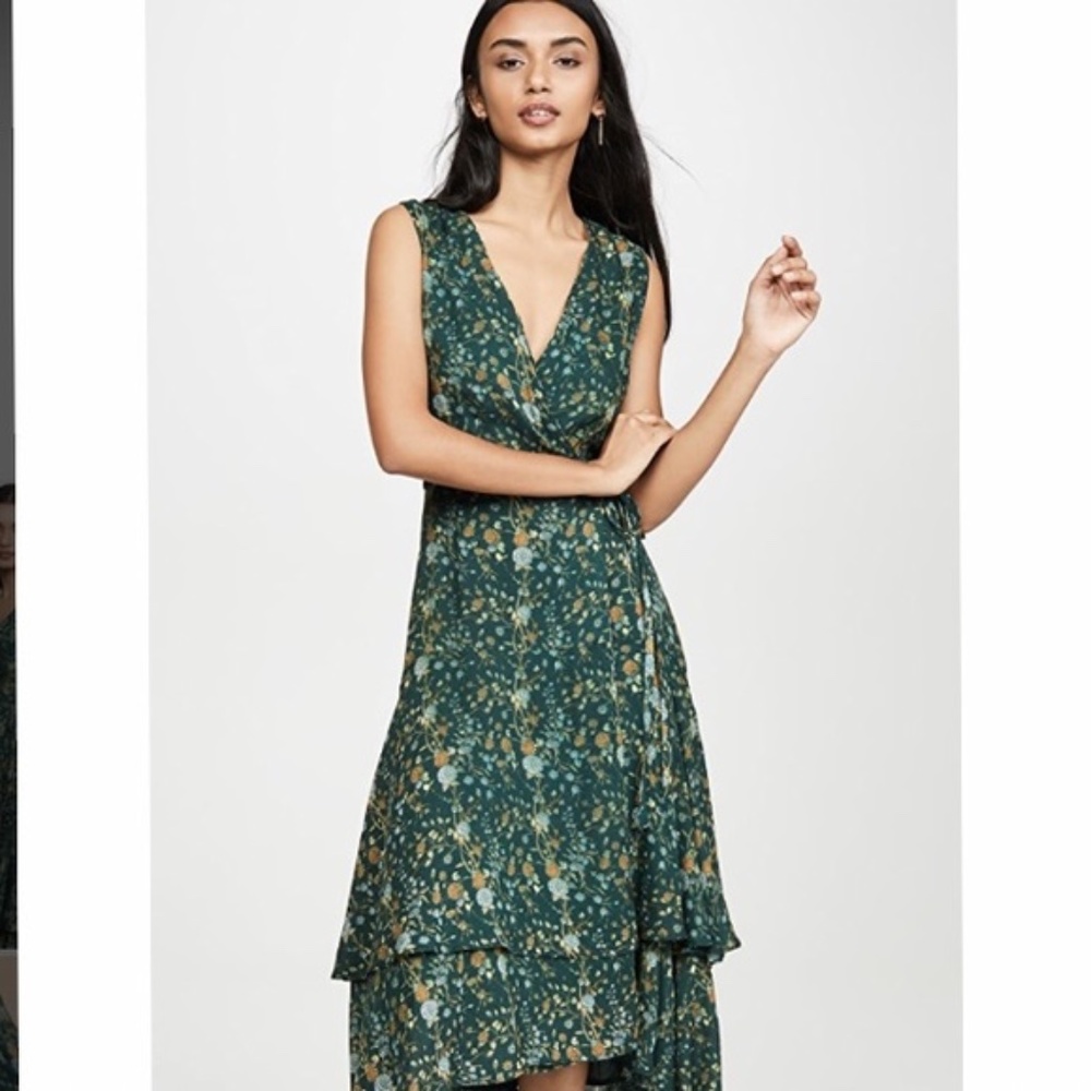 Roller Rabbit Green Floral Wrap Dress